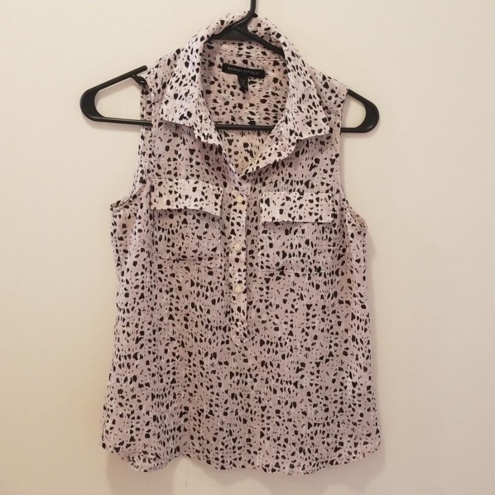 Banana Republic Pink Animal Print Blouse
